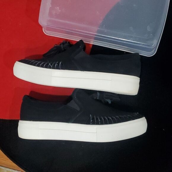 J/Slides Aztec Fashion Sneaker in Black Suede Size 7.5 - Picture 7 of 13